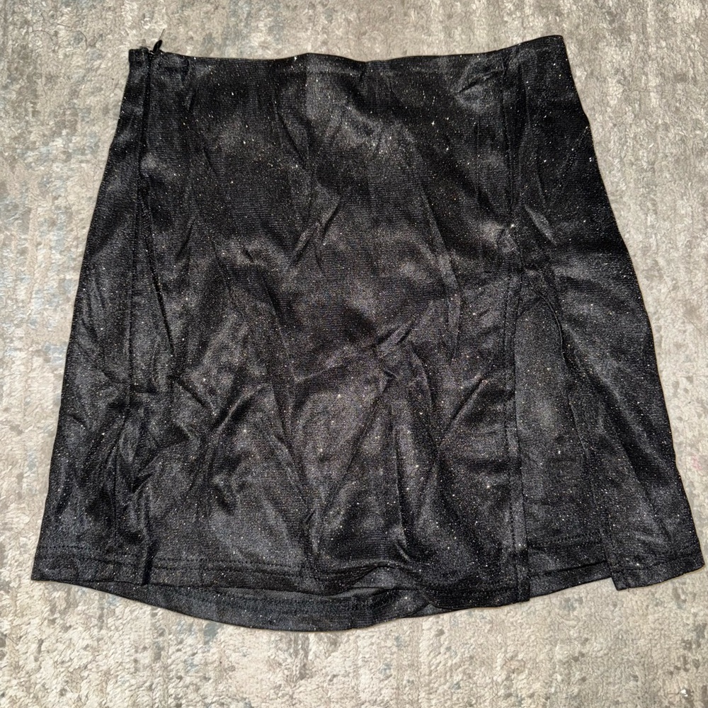 Sparkly black asymmetrical skort